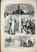 Original Old Antique Print Scenes Twelfth Night 1884 Lyceum Theatre Victorian