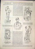 Original Old Antique Print 1879 Captions Man Playing Pool Naval Romance Smoking