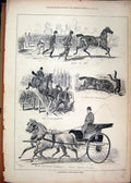 Original Old Antique Print Alexandra Park Horse Show 1876 Quentin Curricle Coach
