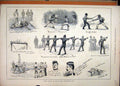 Old Antique Print Grand Assault Arms Agricultural Hall 1880 Bayonet Horse 19th