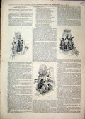 Original Old Antique Print 1879 Hot Air Balloon Chair Men Story 19th