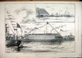 Old Antique Print 1891 Launching Ships Royal Sovereign Arthur Queen Dock 19th