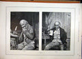 Original Old Antique Print 1894 Man Valentine Writing Feather Table Romance 19th