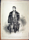 Original Old Antique Print 1887 Charles Wyndham David Garrick Actor Victorian
