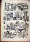 Original Old Antique Print 1884 Sportsman Exhibition Agricultural Hall Carriage