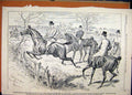 Original Old Antique Print 1890 Advert Ellimans Embrocation Horse Jumping Fence