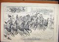 Original Old Antique Print 1890 Horses Men Chariot Racing Olympia 19th