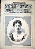 Original Old Antique Print 1893 Portrait Miss Rose Nesbitt Woman 19th