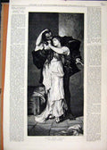 Original Old Antique Print 1876 Theatre Scene Faust Romance Fine Art Victorian