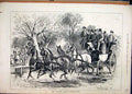 Original Old Antique Print Horses Caoch Virginia Water 1880 Country Scene 19th