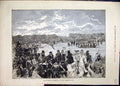 Original Old Antique Print 1879 Grand Musical Procession Saint Germain-En-Laye