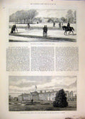 Old Antique Print 1882 Viceregal Lodge Phoenix Park Fenian Murders River 19th