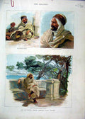Original Old Antique Print Colour 1885 Kabyle Ben Aisa Jardin Algiers Casbah