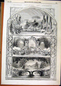 Original Old Antique Print Theatre Pantomime 1859 Covent Haymarket Drury Adelphi