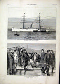 Original Old Antique Print 1879 Zulu War Steamship Durban Farm Labourers Natal