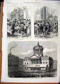 Original Old Antique Print 1868 General Election Men Voting Nomination Liverpool