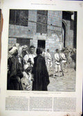 Original Old Antique Print 1882 Crisis Egypt Guard House Siers Cairo Gun Sketch