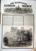 Original Old Antique Print 1861 Frogmore House Royal Highness Duchess Kent 19th