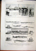 Original Old Antique Print 1885 Italia Occupation Massowah War Soudan Suakim