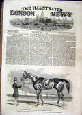 Original Old Antique Print Horse 1852 Stockwell Winner Guineas Stakes Newmarket