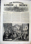 Original Old Antique Print Street Scene 1861 Seller Hot Cross Buns Baker 19th