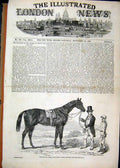 Original Old Antique Print 1848 Horse Surplice Winner St Leger Doncaster Jockey