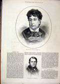 Original Old Antique Print Portrait Madame Dudevant 1876 Late Mr Thornbury 19th