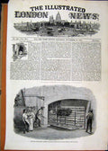 Original Old Antique Print 1847 Lord Mayor Feast Roasting Baron Beef Kitchen
