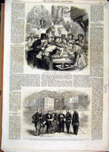 Old Antique Print 1861 London Street Scene Oysters Italian Government Men 19th