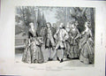 Original Old Antique Print 1888 Scene La Pompadour Haymarket Theatre Tableau