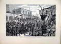 Original Old Antique Print War Soudan Naval Brigade 1884 Bazaar Souakim Marching