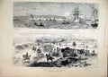 Original Old Antique Print 1884 War Soudan Souakim Cavalry Harbour Euryalus Ship