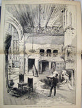 Original Old Antique Print 1889 Panel Picture Opera Comique Scene Woman Chair