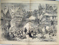 Original Old Antique Print Street Scene Lord Harry 1886 Princess Theatre 19th