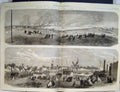 Original Old Antique Print 1864 Agricultural Society Newcastle Machinery Grounds