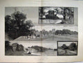 Old Antique Print English Homes 1885 Blenheim High Lodge Marlborough Duke 19th