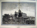 Original Old Antique Print English Homes 1885 Hatfield House Marquis Salisbury