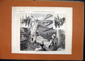 Original Old Antique Print Pheasant Shooting Himalayas 1892 Men Gun Victorian