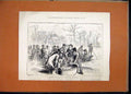 Old Antique Print Netting Fish Thames Teddington 1877 River Country Scene 19th