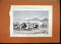 Original Old Antique Print 1877 Arab Sports Desert Horses Sand 19th
