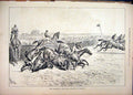 Original Old Antique Print 1878 Scrimmage Grand National Liverpool Horse Racing