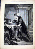 Original Old Antique Print 1875 Mary Gladstane Elizabeth Queen England Theatre