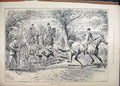 Old Antique Print 1889 Horse Hounds Dogs Man Bicycle Hunting Country Lane 19th