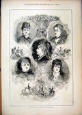 Original Old Antique Print 1878 Portraits Principal Horse Women Hippodrome 19th