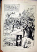 Original Old Antique Print Scenes 1889 Red Hussar Lyric Theatre Siers Victorian