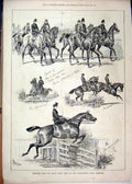 Original Old Antique Print 1877 Sketches Horse Show Agricultural Hall Islington