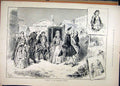 Original Old Antique Print 1890 Clarissa Scene Vaudeville Theatre 19th