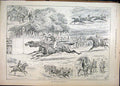 Original Old Antique Print 1892 Cup Goodwood Horse Racing Paddock Carriage 19th