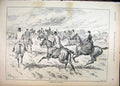 Original Old Antique Print 1892 Horses Scurry Hills Hunting Gallop Country Scene
