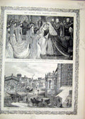Old Antique Print 1882 Royal Wedding Georges Chapel Illuminations Windsor 19th